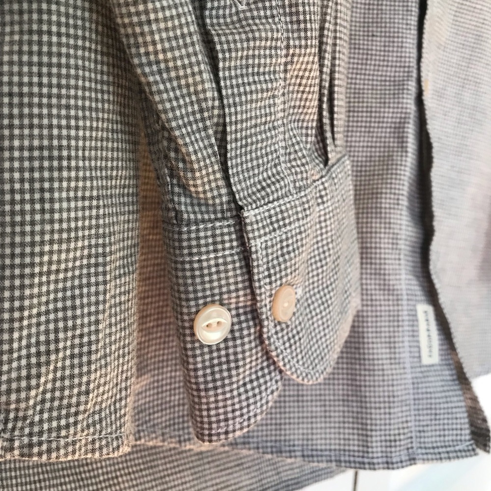 Light Grey Checkered Faonnable Button Down - image 4